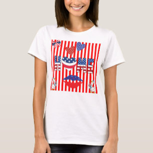 4 juli rödrandig t-shirt