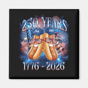4 juli Rolig Hotdog 250-årsjubileum USA Magnet