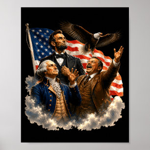 4 juli rolig patriotisk amerikansk flagga poster