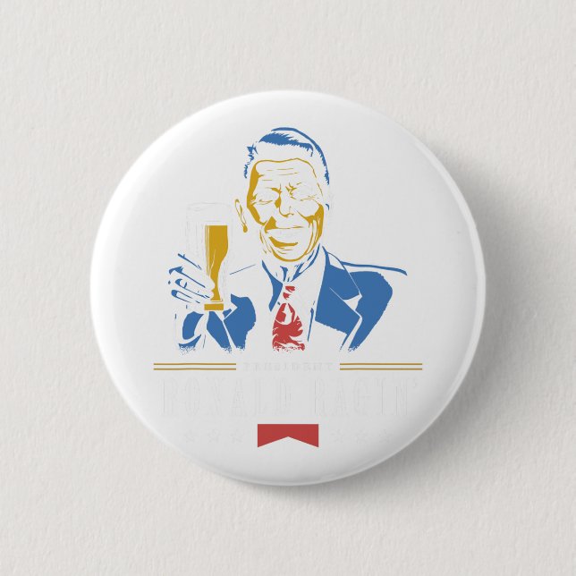 4 juli Ronald Ragin Funny Beer Knapp (Framsida)