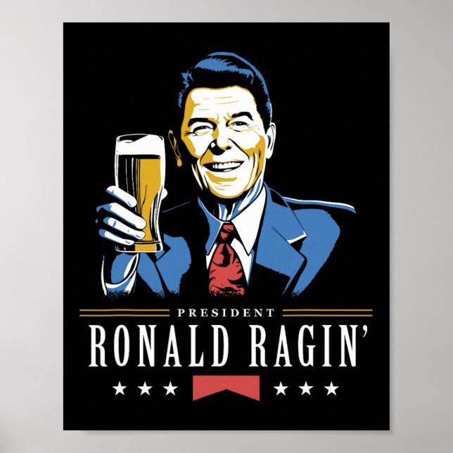 4 juli Ronald Ragin Funny Beer Poster (Framsidan)