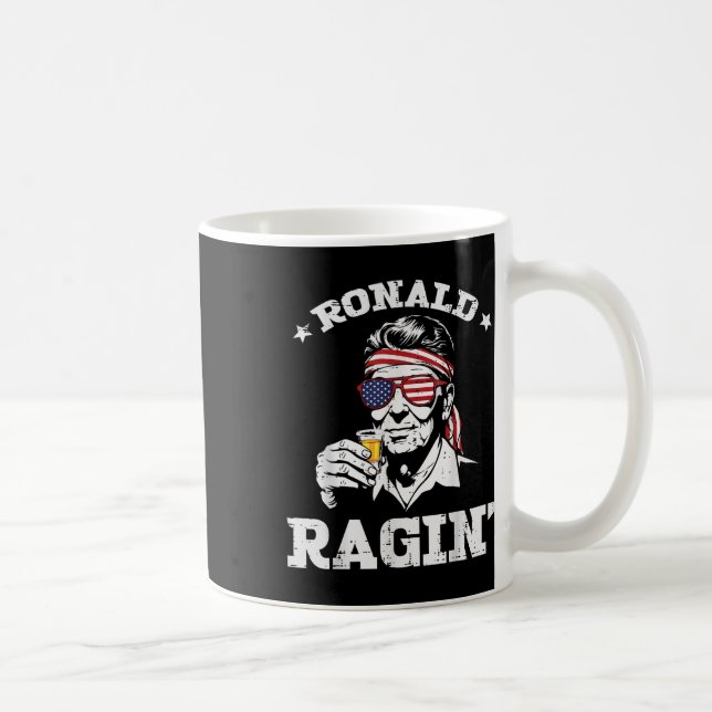 4 juli Ronald Ragin Funny juli Fjärde Party Kaffemugg (Höger)