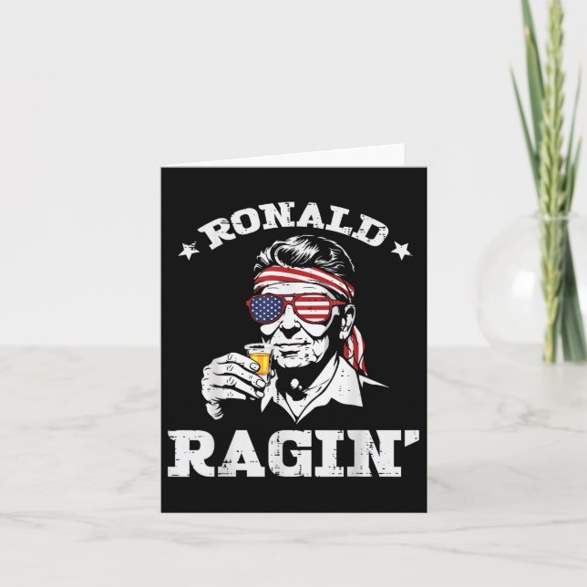 4 juli Ronald Ragin Funny juli Fjärde Party Kort (Framsida)