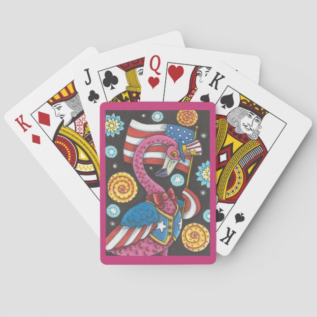 4 JULI ROSA FLAMINGO BICYCLE PLAYDS CARDS CASINOKORT (Baksidan)