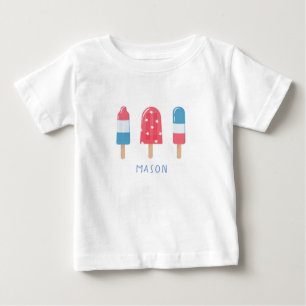 4 juli Rött vitt blått populationen T- Shirt T