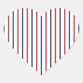 4 juli rött vitt blått rand patriotisk hjärtformat klistermärke