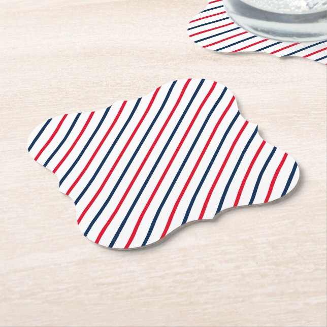 4 juli rött vitt blått rand patriotisk underlägg papper (Vinklad)