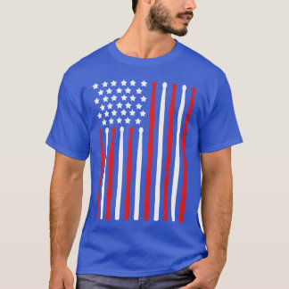 4 juli S Flag Percussion Instrument Trummis vän T Shirt