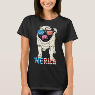 4 juli Shirt Gift Manar Women Kids Merica Pug USA T