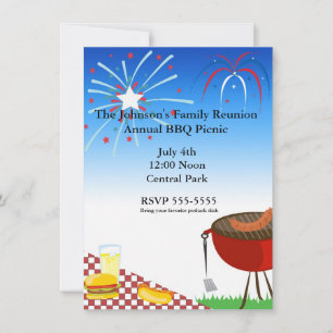 4 juli självständighets picknick grill inbjudan