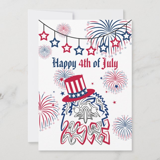 4 juli självständighetsdag amerikansk örn julkort (Framsida)