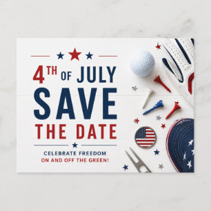 4 juli självständighetsdag för golfparty meddelande vykort