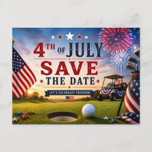 4 juli självständighetsdag för golfparty meddelande vykort