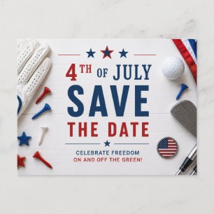 4 juli självständighetsdag för golfparty meddelande vykort
