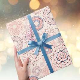 4 juli självständighetsdag fyrverkerier mönster presentpapper