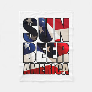 4 juli självständighetsdag Sol öl Amerika Roligt Fleecefilt