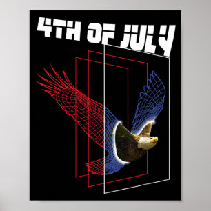 4 juli självständighetsdagen 1776 Amerika USA Poster