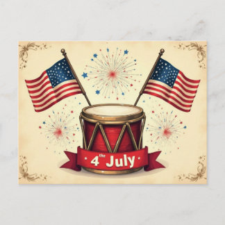 4 juli, självständighetsdagen, helg vykort