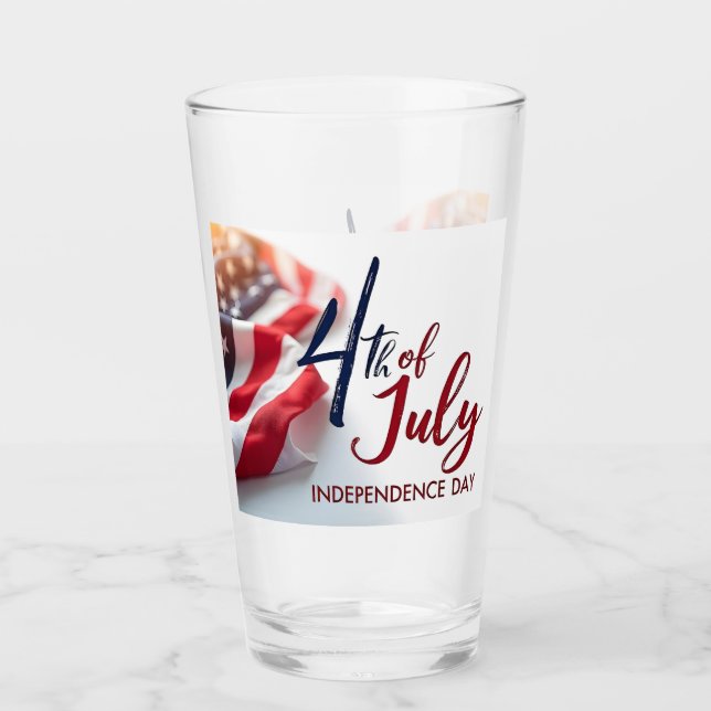 4 juli självständighetsdagen Patriotisk design Glaskopp (Framsida)