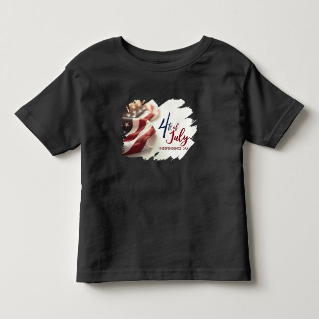 4 juli självständighetsdagen patriotisk design t shirt (Framsida)