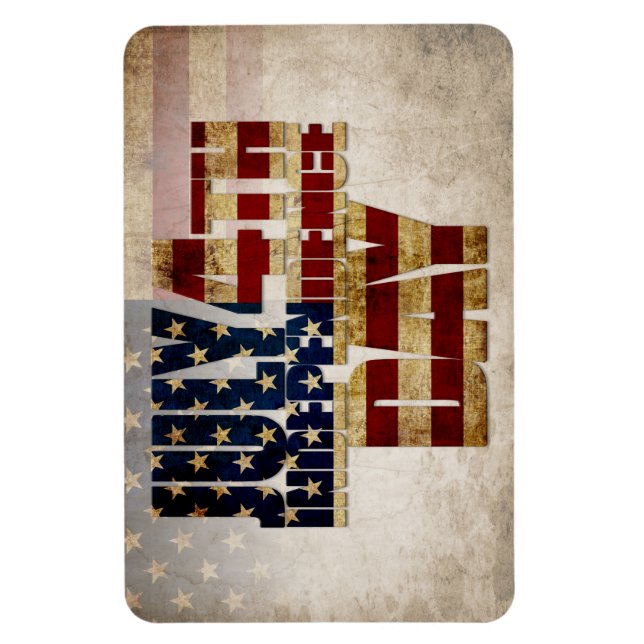 4 juli självständighetsdagen vintage flagga design magnet (Vertikal)