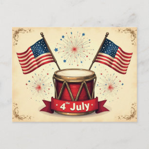 4 juli, självständighetsdagen, vykort