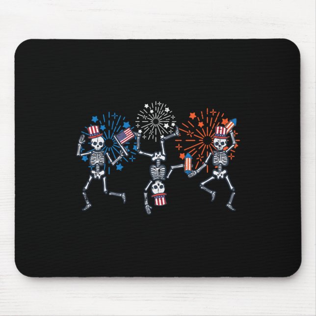 4 juli Skeletons Dance Fireworks Patriotic Women Musmatta (Framsidan)