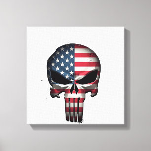 4 juli-skjorta för kvinnor män amerikansk flagga S Canvastryck