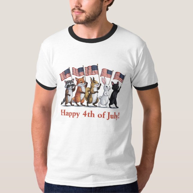 4 juli Skogsdjur T Shirt (Framsida)