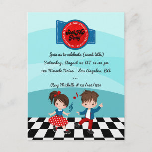 4 juli Sock Hop-fest Vykort