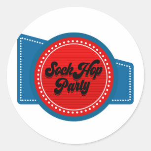 4 juli Sock Skutt Party Runt Klistermärke