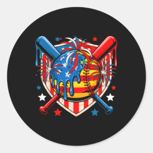 4 juli Softll Kostym Drip Som Glass Patriotisk Runt Klistermärke
