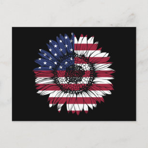 4 juli solros självständighetsdag USA Flagga Vykort
