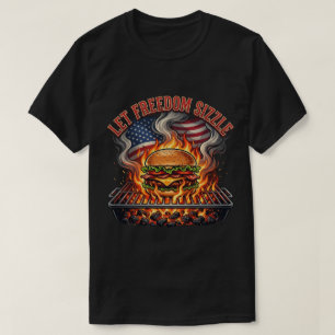 4 juli Sommar Barbecue Burger Grillning T Shirt
