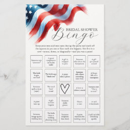 4 juli-spel Bröllopsduschbingo Flygblad