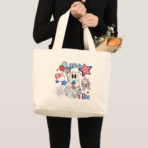 4 juli spök-red white boo patriotisk Halloween Jumbo Tygkasse
