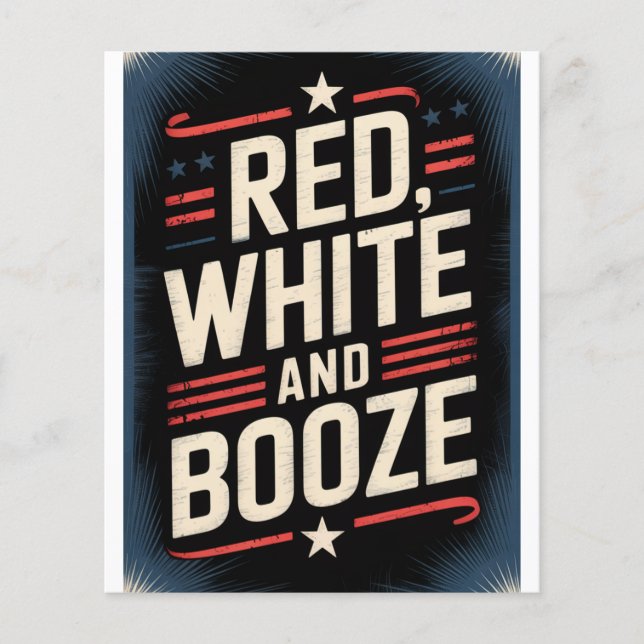 4 juli Sprit Party | Red White och Sprit Flygblad (Framsidan)