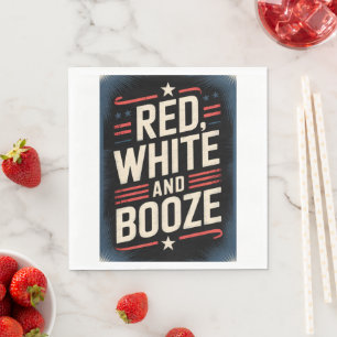 4 juli Sprit Party Red White och Sprit Pappersservett