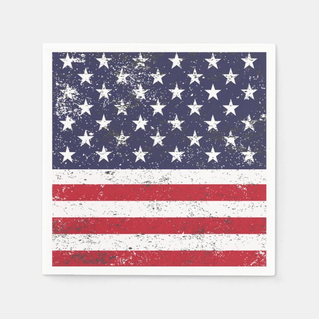 4 juli Stars och stripes Napkins Pappersservett (Framsidan)