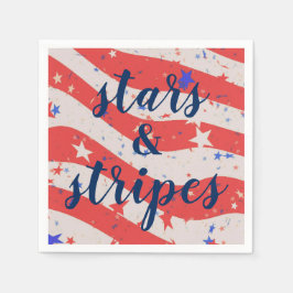 4 juli Stars och stripes Patriotic Flagga Pappersservett