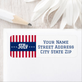 4 juli Stars och stripes Returadress Etikett