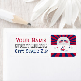 4 juli Stars och stripes Returadress Etikett