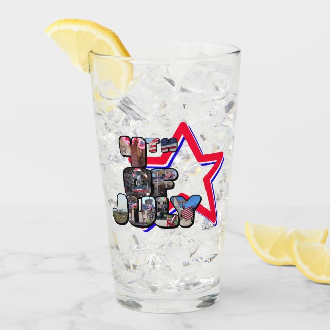 4 juli Stor Bokstav Stjärna Glas (Framsida Ice)