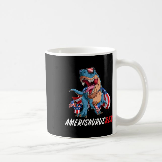 4 juli T Rex America Dinosaur Independence day P Kaffemugg (Höger)
