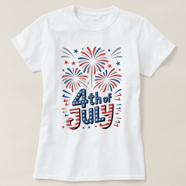 4 juli T-Shirt, USA Independence day T Shirt (Design framsida)