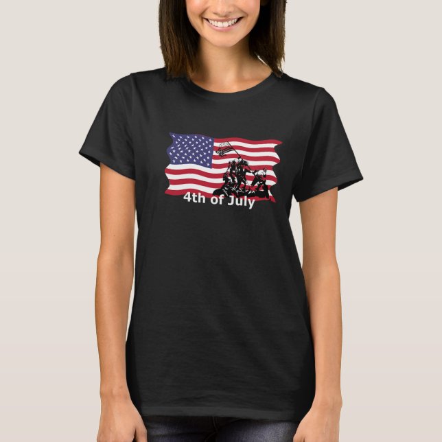 4 juli T Shirts Iwo Jima (Framsida)