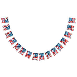 4 juli Theme Patriotic Bunting Vimplar