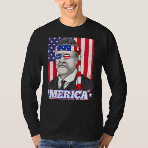 4 juli Theodore Roosevelt Merica Patriotic Us T Shirt