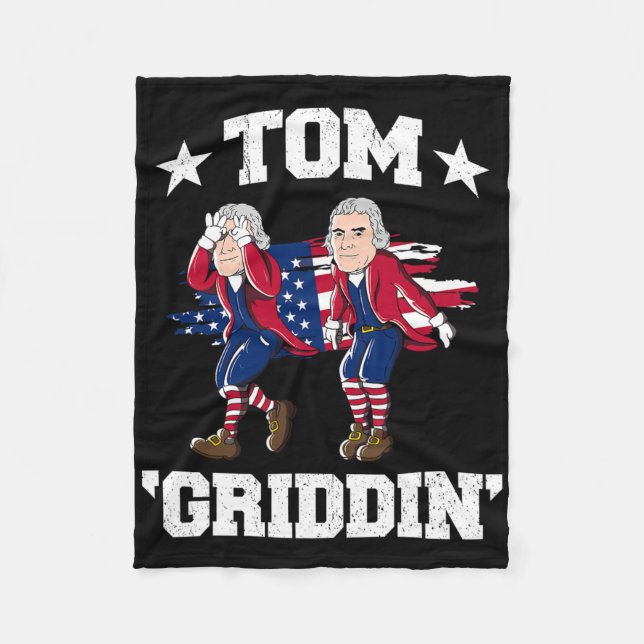 4 juli Thomas Jefferson Griddy Tom Griddin Fleecefilt (Framsidan)