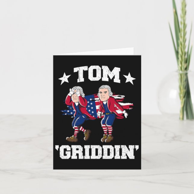 4 juli Thomas Jefferson Griddy Tom Griddin Kort (Framsida)